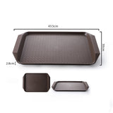 NNEAGS Rectangular Serving Tray Heavy Duty Waterproof Stackable Plastic Food Snack Pan Set of 5 Coffee