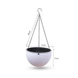 NNEAGS White Small Hanging Resin Flower Pot Self Watering Basket Planter Outdoor Garden Decor