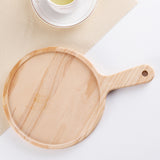 NNEAGS 11 inch Round Premium Wooden Pine Food Serving Tray Charcuterie Board Paddle Home Decor