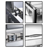 NNEAGS 6.5L Stainless Steel Double Soup Tureen Bowl Station Roll Top Buffet Chafing Dish Catering Chafer Food Warmer Server