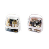 NNEAGS 2X 2 Tier Pink Countertop Makeup Cosmetic Storage Organiser Skincare Holder Jewelry Storage Box with Handle