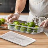 NNEAGS 65mm Clear Gastronorm GN Pan 1/3 Food Tray Storage Bundle of 2 with Lid