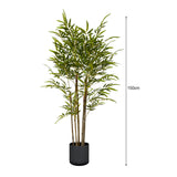 NNEAGS 150cm Lucky Bamboo Tree Bambusa Vulgaris Artificial Plant w/ 7 Branches Home Accent Decor