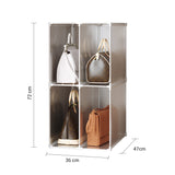 NNEAGS 2X 2 Tier Multifunctional PP Plastic Bag Box Portable Cubby DIY Storage Shelves Stackable Handbag Purse Organiser