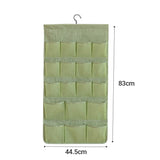 NNEAGS 2X Green Double Sided Hanging Storage Bag Underwear Bra Socks Mesh Pocket Hanger Home Organiser