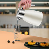 NNEAGS 1.8L Stainless Steel Kettle Insulated Vacuum Flask Water Coffee Jug Thermal White