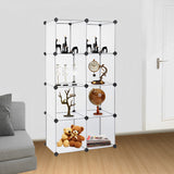 NNEAGS 2X 8-Cube Transparent Shelf Box Portable Cubby DIY Storage Shelves Modular Closet Organiser