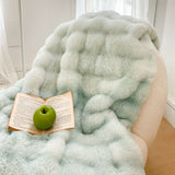 NNEAGS 2X 200cm Light Green Fuzzy Super Soft and Cozy Fluffy Throw Blanket
