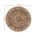 NNEAGS 120cm Mandala Pattern Circle Area Rugs for Living Room Lounge, Anti-slip Doormat, Home Decor