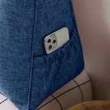 NNEAGS 2X 180cm Blue Triangular Wedge Bed Pillow Headboard Backrest Bedside Tatami Cushion Home Decor