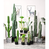 NNEAGS 2X 120cm Green Artificial Indoor Cactus Tree Fake Plant Simulation Decorative 6 Heads