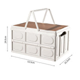 NNEAGS 52.5cm 55L White Car & Camping Foldable Storage Box Crate Stackable Container with Handle