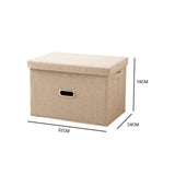 NNEAGS 2X Beige Small Foldable Canvas Storage Box Cube Clothes Basket Organiser Home Decorative Box