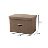 NNEAGS 2X Coffee Medium Foldable Canvas Storage Box Cube Clothes Basket Organiser Home Decorative Box