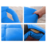 NNEAGS 2X Foldable Lounge Cushion Adjustable Floor Lazy Recliner Chair with Armrest Blue