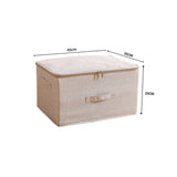 NNEAGS Beige Large Portable Double Zipper Storage Box Moisture Proof Clothes Basket Foldable Home Organiser