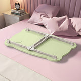 NNEAGS 2X  Green Portable Bed Table Adjustable Folding Mini Desk With Mini Drawer and Cup-Holder Home Decor