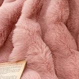 NNEAGS 2X 200cm Pink Fur Fuzzy Super Soft and Cozy Fluffy Throw Blanket