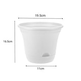NNEAGS 19.5 cm White Plastic Plant Pot Self Watering Planter Flower Bonsai Indoor Outdoor Garden Decor Set of 2