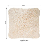 NNEAGS 2X 50CM Beige Pillow Plush Sofa Cushion, Soft Fabric, Modern Couch Velvet, Decorative Throw Pillow