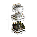 NNEAGS 3 Tier Steel White Square Rotating Multi-Function Kitchen Portable Storage Spice Seasoning Kitchen Countertop Organiser Shelf