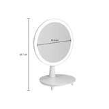 NNEAGS 2X Round White Rechargeable LED Light Makeup Mirror Tabletop Vanity Home Decor