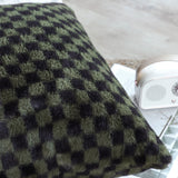 NNEAGS 2X 45cm Urban Light Luxury Pillow Dark Night Green Checkered Square Throw Pillow