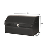 NNEAGS 60cm Leather Car Boot Collapsible Foldable Trunk Cargo Organizer Portable Storage Box with Lock Black