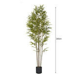 NNEAGS 2X 240cm Lucky Bamboo Tree Bambusa Vulgaris Artificial Plant w/ 7 Branches Home Accent Decor