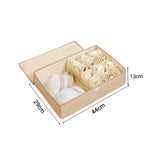 NNEAGS 2X Beige Flip Top Underwear Storage Box Foldable Wardrobe Partition Drawer Home Organiser