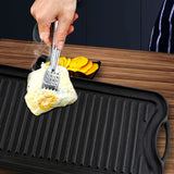 NNEAGS 2X 50.8cm Cast Iron Ridged Griddle Hot Plate Grill Pan BBQ Stovetop