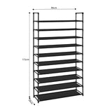 NNEAGS 10 Tier Shoe Storage Shelf Space-Saving Caddy Rack Organiser with Handle