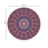 NNEAGS 90cm Purple Mandala Round Carpet for Living Room Bedroom Anti-slip Doormat, Home Decor