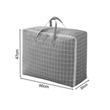 NNEAGS Grey Plaid  Super Large Storage Luggage Bag Double Zipper Foldable Travel Organiser Essentials