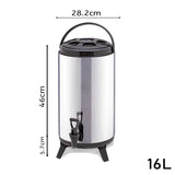NNEAGS 2X 16L Portable Insulated Cold/Heat Coffee Tea Beer Barrel Brew Pot With Dispenser
