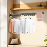 NNEAGS 93.2cm Wall-Mounted Clothing Dry Rack Retractable Space-Saving Foldable Hanger