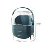 NNEAGS 2X 29cm Green Countertop Makeup Cosmetic Storage Organiser Skincare Holder Jewelry Storage Box with Handle