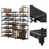 NNEAGS 2X 19-Shelf Tier Shoe Storage Shelf Space-Saving Caddy Rack Organiser with Handle