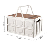 NNEAGS 2X 34.5 cm 18L White Car & Camping Foldable Storage Box Crate Stackable Container with Handle