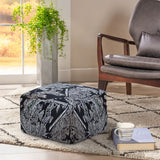 NNEAGS 55x30cm Black Squared Soft Pouffe Seat Cushion Elegant Home Accent D?cor Stylish Footstool