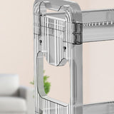 NNEAGS 2X 38x24cm Clear 3 Tier Bookshelf & Cosmetic Storage Organizer Trolley Rack