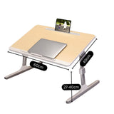 NNEAGS 60X40cm Wood Small Laptop Bed Portable Foldable Study Table Adjustable