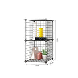 NNEAGS Black Portable 2 Tier Cube Storage Organiser Foldable DIY Modular Grid Space Saving Shelf