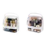 NNEAGS 2X 2 Tier White Countertop Makeup Cosmetic Storage Organiser Skincare Holder Jewelry Storage Box with Handle