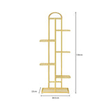 NNEAGS 7 Tier 8 Pots Gold Metal Plant Stand Flowerpot Display Shelf Rack Indoor Home Office Decor