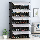 NNEAGS 10 Tier 2 Column Shoe Rack Organizer Sneaker Footwear Storage Stackable Stand Cabinet Portable Wardrobe with Cover