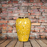 NNEAGS 30x19cm Yellow with White Mini Floral Medium Ceramic Flower Vase Elegant Living Room Home Decor