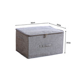 NNEAGS 2X Grey Large Portable Double Zipper Storage Box Moisture Proof Clothes Basket Foldable Home Organiser