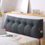 NNEAGS 2X 180cm Dark Grey Triangular Wedge Bed Pillow Headboard Backrest Bedside Tatami Cushion Home Decor