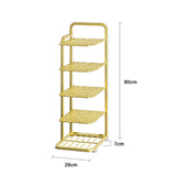 NNEAGS 2X 5 Tier Gold Plated Metal Shoe Organizer Space Saving Portable Footwear Storage Shelf